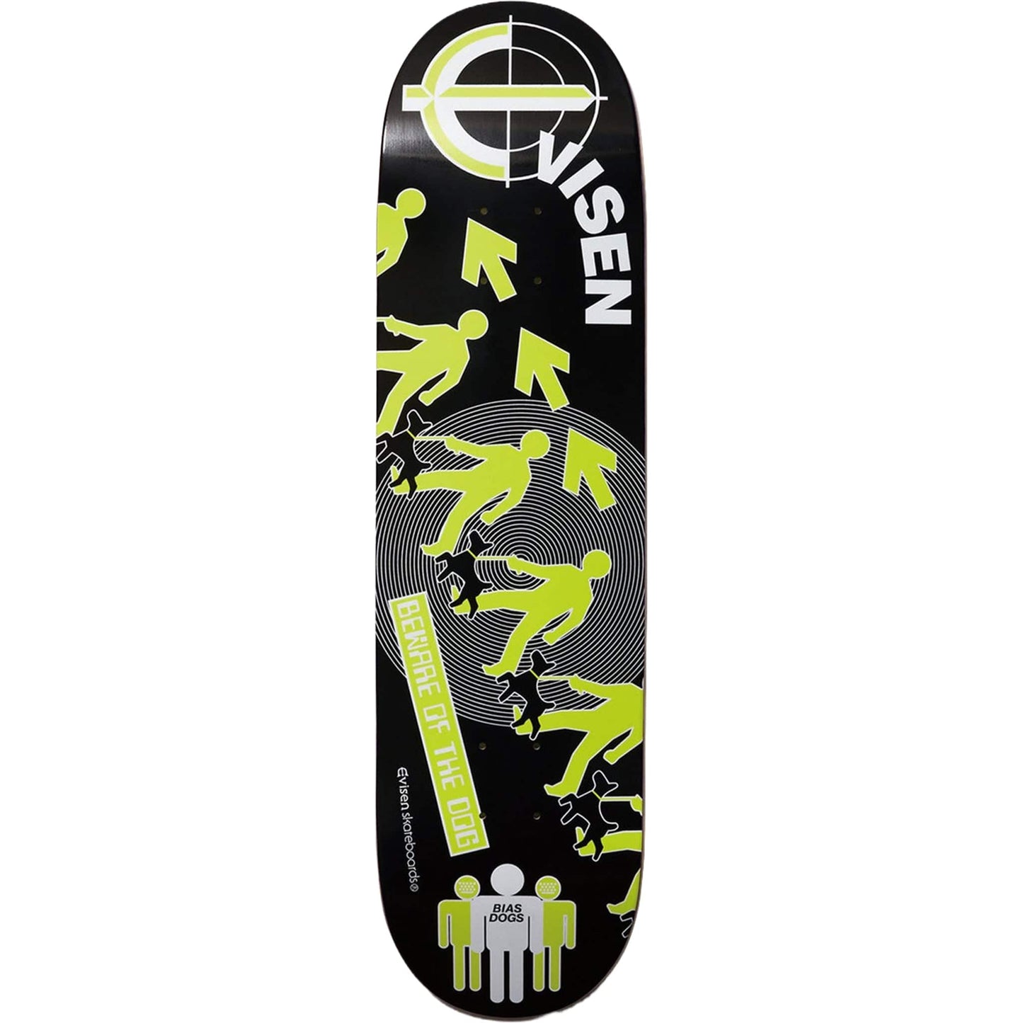 Evisen Bias Dogs Beware Of The Dog Skateboard Deck 8"