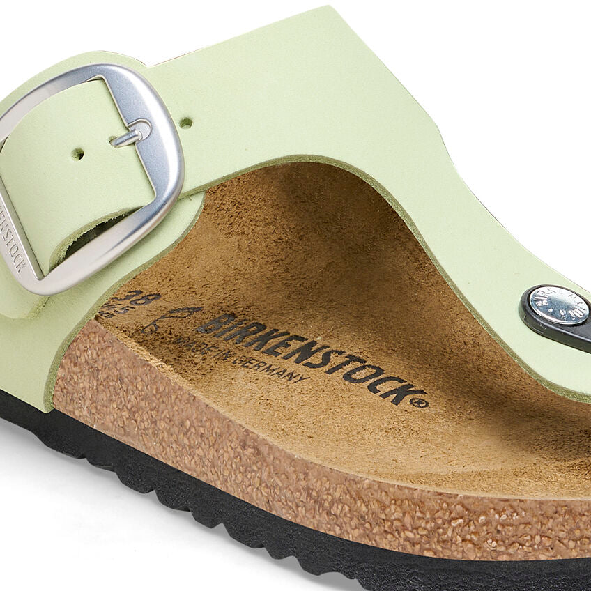 Women's Gizeh Big Buckle Nubuck Leather Faded Lime Regular/Wide