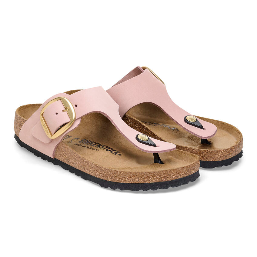 Women's Gizeh Big Buckle Nubuck Leather Soft Pink Regular/Wide