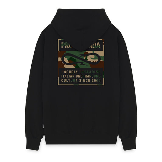 PROPAGANDA Felpa con zip Label Camo art. 26SSPRFE535 col. BLACK