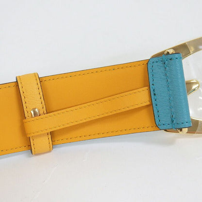 Gucci Belt Leather Light Blue Yellow