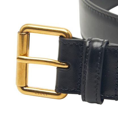 Gucci Plain Belt 85 34 Black Gold Calfskin