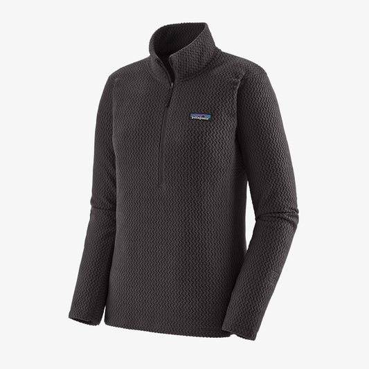 Patagonia Women's R1® Air Zip-Neck Flecce Pile mezza zip da donna Nero Black