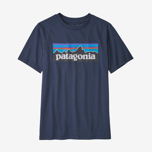 Patagonia Kids' Regenerative Organic Certified™ Cotton P-6 Logo T-Shirt bambino New Navy
