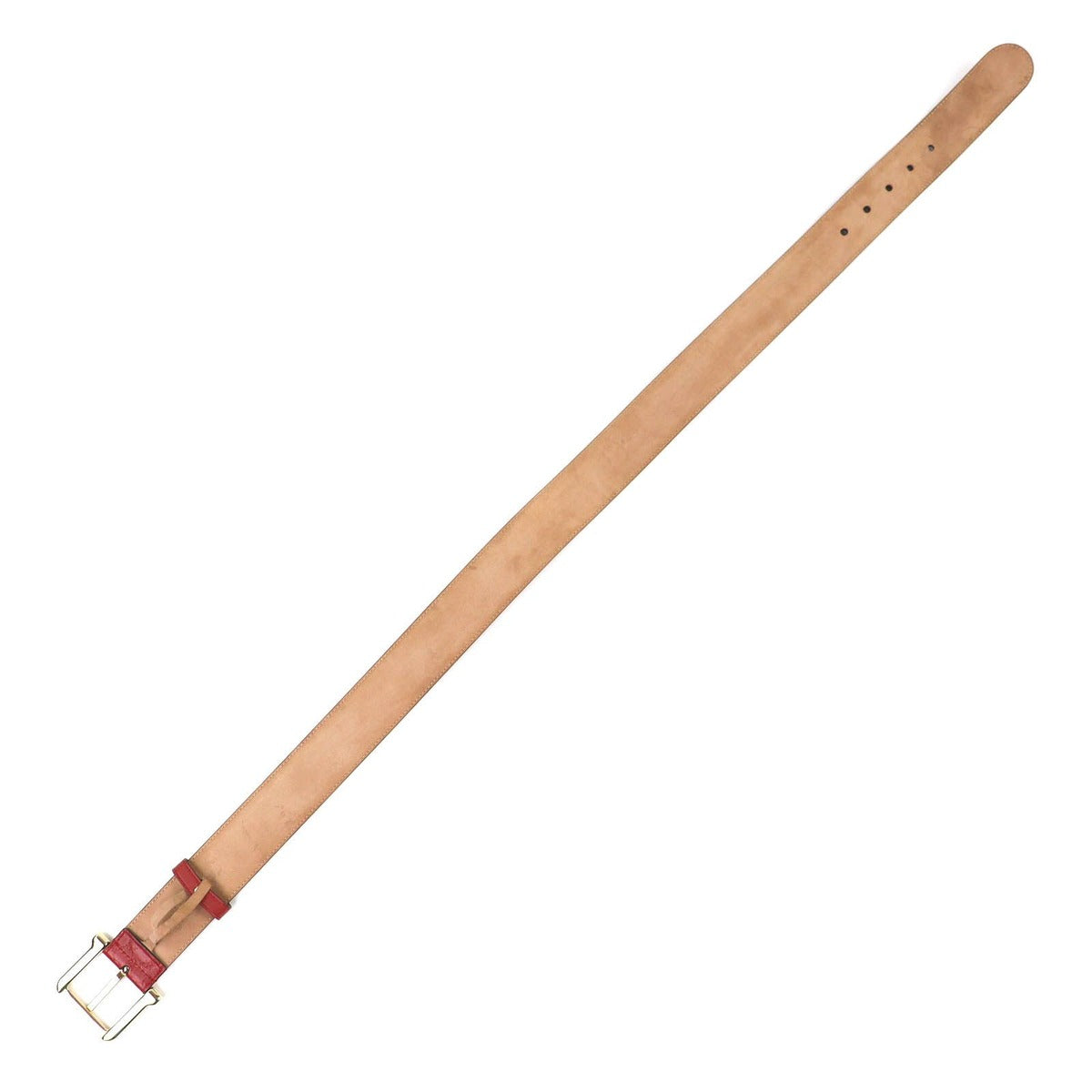 Gucci Micro Guccissima Leather Belt Red Gold